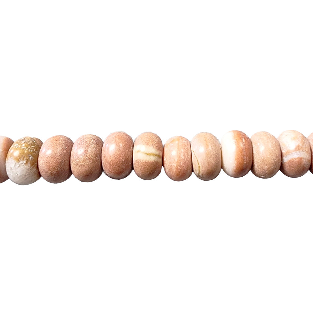 Matte Red Jasper Smooth Rondelle 16" Strand