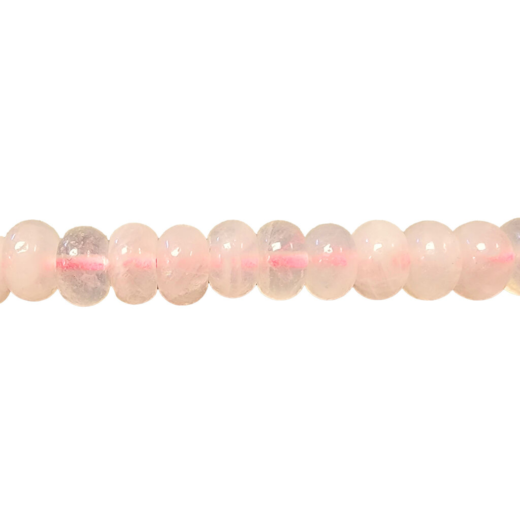 Rose Quartz Smooth Rondelle 16" Strand