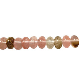Fire Cherry Quartz Smooth Rondelle 16" Strand