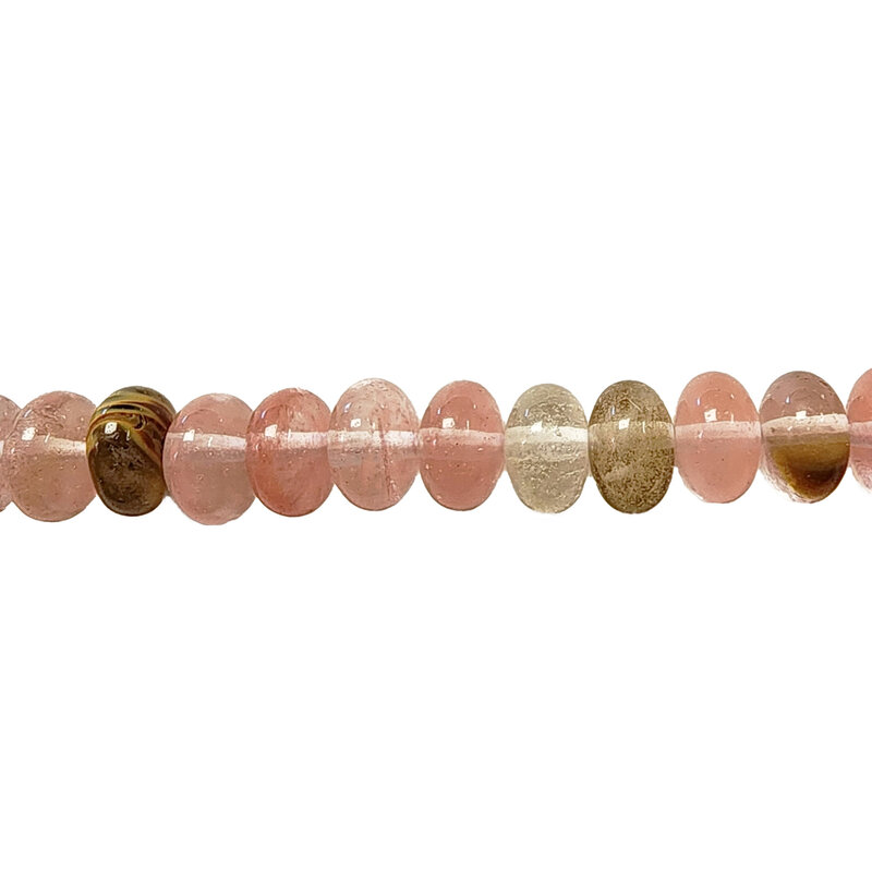 Fire Cherry Quartz Smooth Rondelle 16" Strand