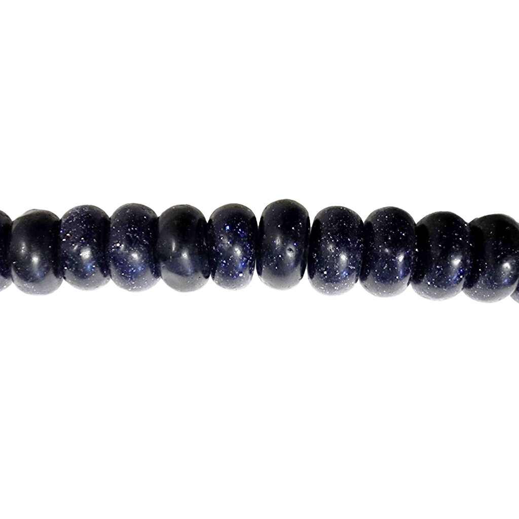 Blue Sandstone Smooth Rondelle 16" Strand