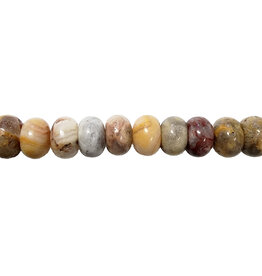 Crazy Agate Smooth Rondelle 16" Strand