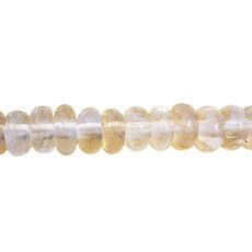 Yellow Quartz Smooth Rondelle 16" Strand