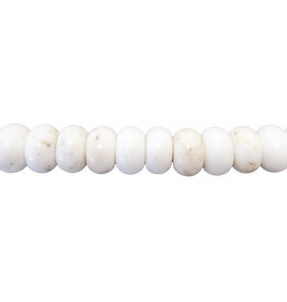 Bone White Howlite Smooth Rondelle 16" Strand