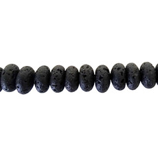 Lava Stone Smooth Rondelle 16" Strand