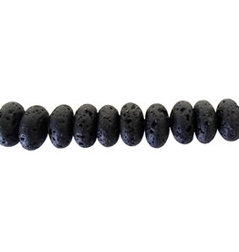 Lava Stone Smooth Rondelle 16" Strand