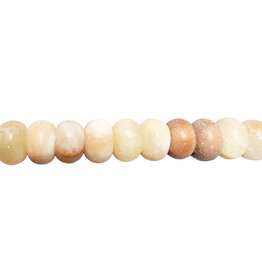 Matte Light Yellow Agate Smooth Rondelle 16" Strand