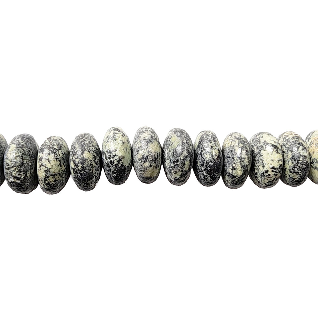 Silver Jasper Smooth Rondelle 16" Strand
