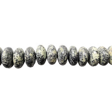 Silver Jasper Smooth Rondelle 16" Strand