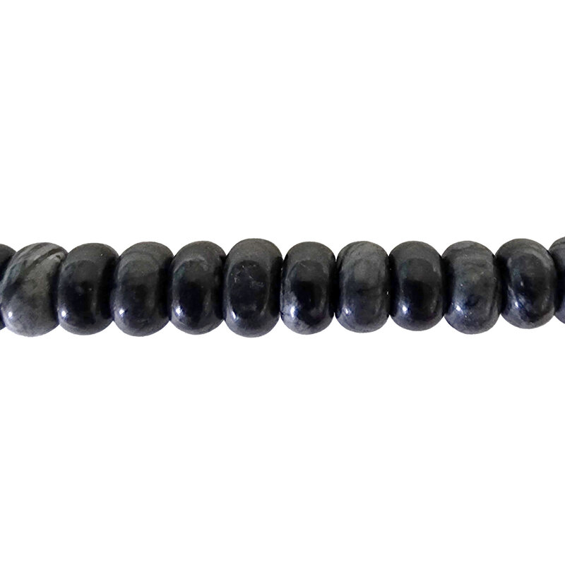 Snowflake Obsidian Smooth Rondelle 16" Strand
