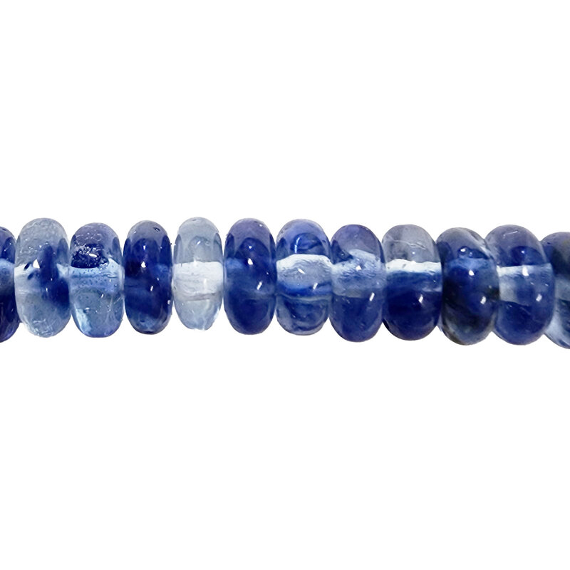 Blue Quartz Smooth Rondelle 16" Strand