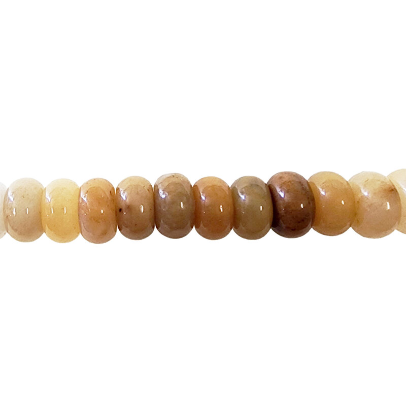 Light Yellow Agate Smooth Rondelle 16" Strand