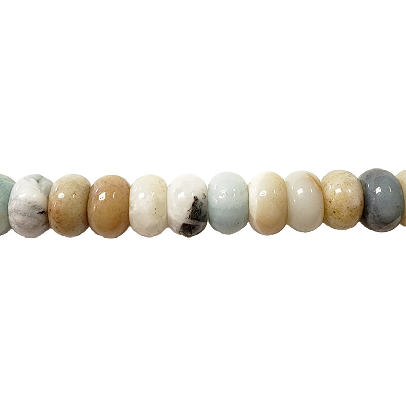 Mixed Amazonite Smooth Rondelle 16" Strand