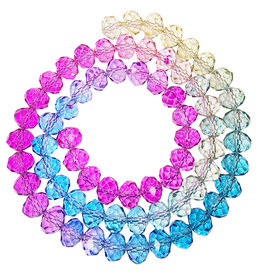 Faceted Mixed Light 7 Color Bead Strand