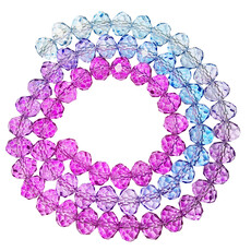Faceted Mixed Light 4 Color Bead Strand