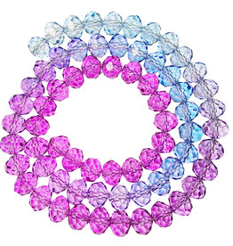 Faceted Mixed Light 4 Color Bead Strand