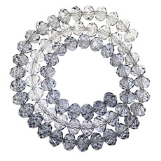 Faceted Mixed Grey Color Bead Strand