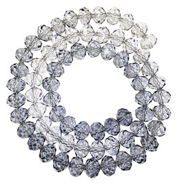 Faceted Mixed Grey Color Bead Strand