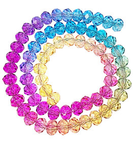 Faceted Mixed 7 Color Bead Strand
