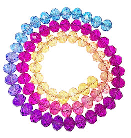 Faceted Mixed 5 Color Bead Strand