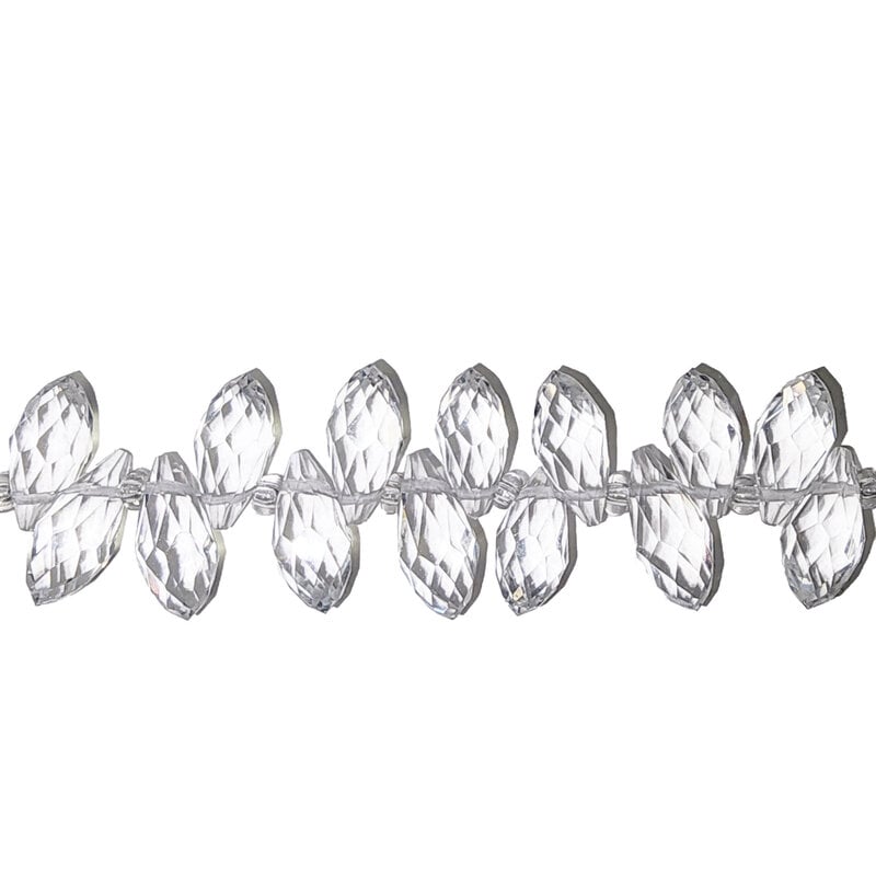 Crystal Teardrop Faceted  Beads 16" Strand 6x12mm