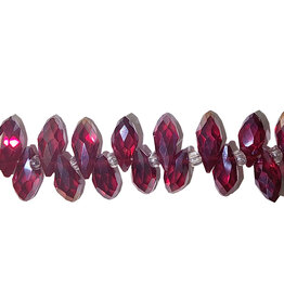 Ruby AB Teardrop Faceted  Beads 16" Strand 6x12mm
