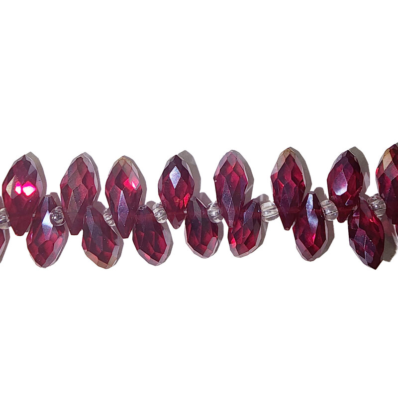 Ruby AB Teardrop Faceted  Beads 16" Strand 6x12mm