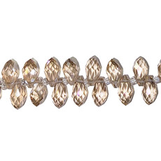 Champagne AB Teardrop Faceted  Beads 16" Strand 6x12mm