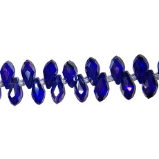 Cobalt AB Teardrop Faceted  Beads 16" Strand 6x12mm