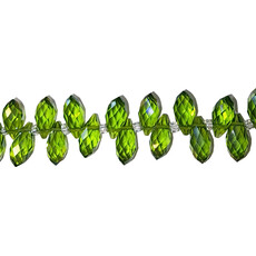 Olivine AB Teardrop Faceted  Beads 16" Strand 6x12mm