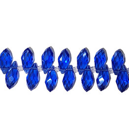 Sapphire AB Teardrop Faceted Beads 16" Strand 6x12mm
