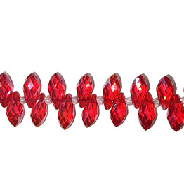 Red AB Teardrop Faceted  Beads 16" Strand 6x12mm