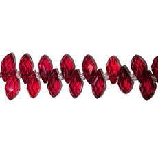 Ruby Teardrop Faceted  Beads 16" Strand 6x12mm