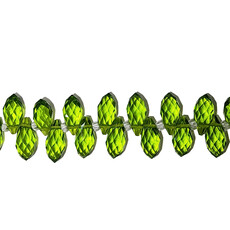 Olivine Teardrop Faceted  Beads 16" Strand 6x12mm
