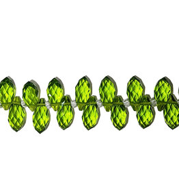 Olivine Teardrop Faceted  Beads 16" Strand 6x12mm