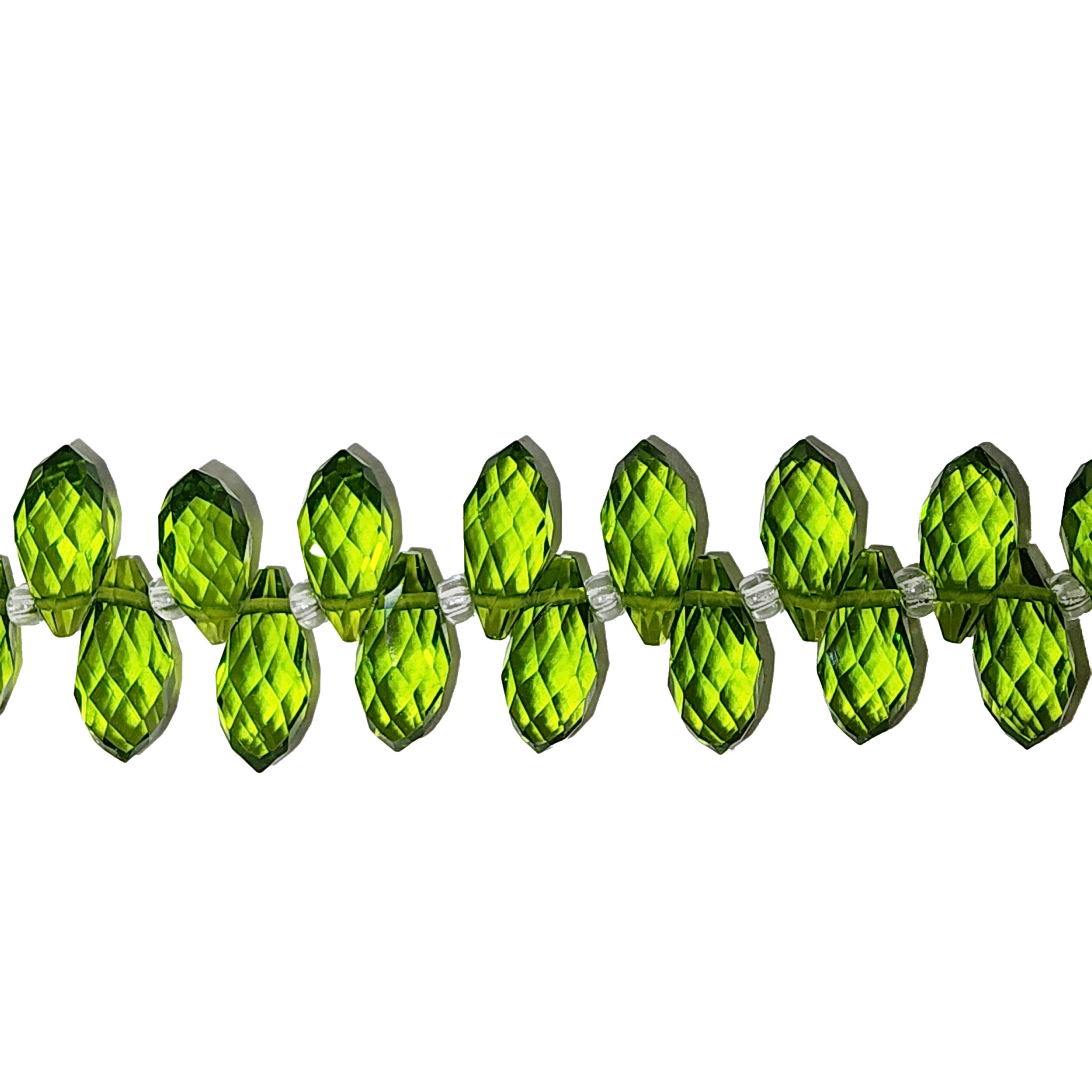 Olivine Teardrop Faceted Beads 16 Strand 6x12mm