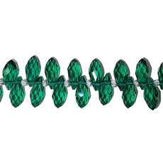 Emerald Teardrop Faceted  Beads 16" Strand 6x12mm