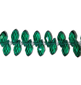 Emerald Teardrop Faceted  Beads 16" Strand 6x12mm