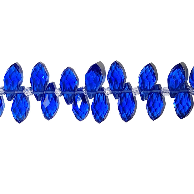 Sapphire Teardrop Faceted  Beads 16" Strand 6x12mm