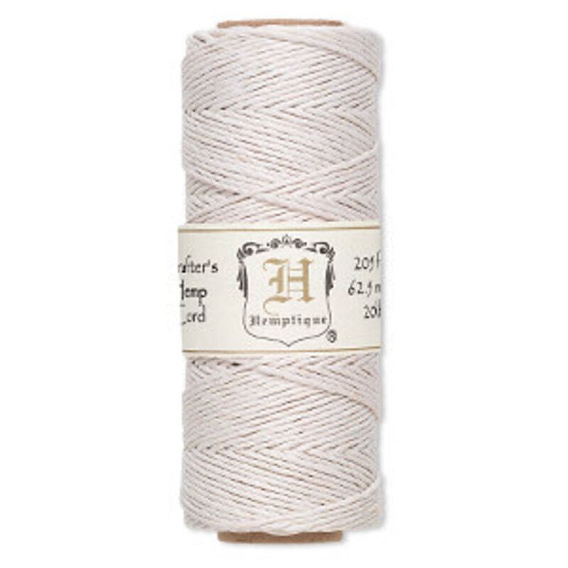 Hemp Cord White 1.0mm 205ft spool