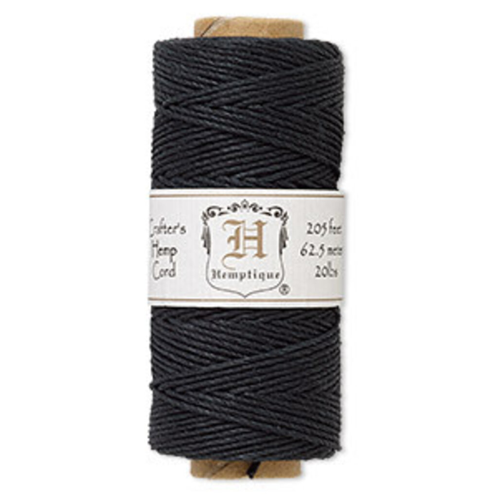 - Hemp Cord Black 1.0mm 205ft Spool