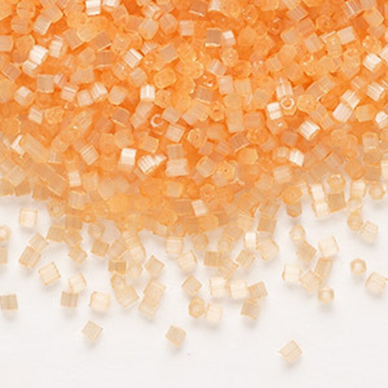 Preciosa SB#11 Loose Hex 2-Cut TL Satin Solgel Dyed Peach 50gm pkg.