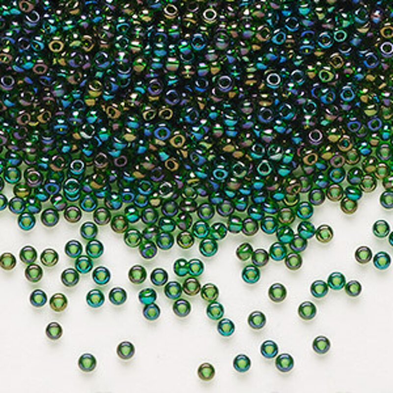 Preciosa Sb#11 Loose Translucent Rainbow Medium Green 50-gram pkg.