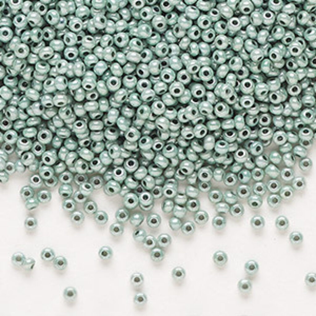 Preciosa Sb#11 Loose Opaque Green Luster CW 50gm pkg.