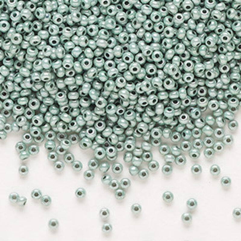 Preciosa Sb#11 Loose Opaque Green Luster CW 50gm pkg.