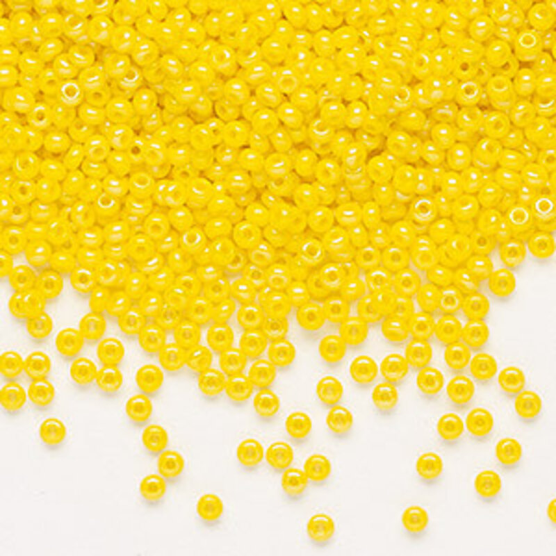 Preciosa Sb#11 Loose Opaque Rainbow Yellow 50gm pkg.
