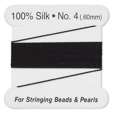 Bead Cord Bead Cord Black Silk Thread  #4 2Mtrs.