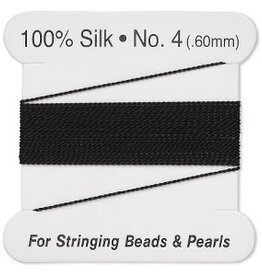 Bead Cord Bead Cord Black Silk Thread  #4 2Mtrs.