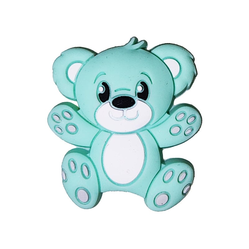 Green Bear Silicone Charm 27x29mm