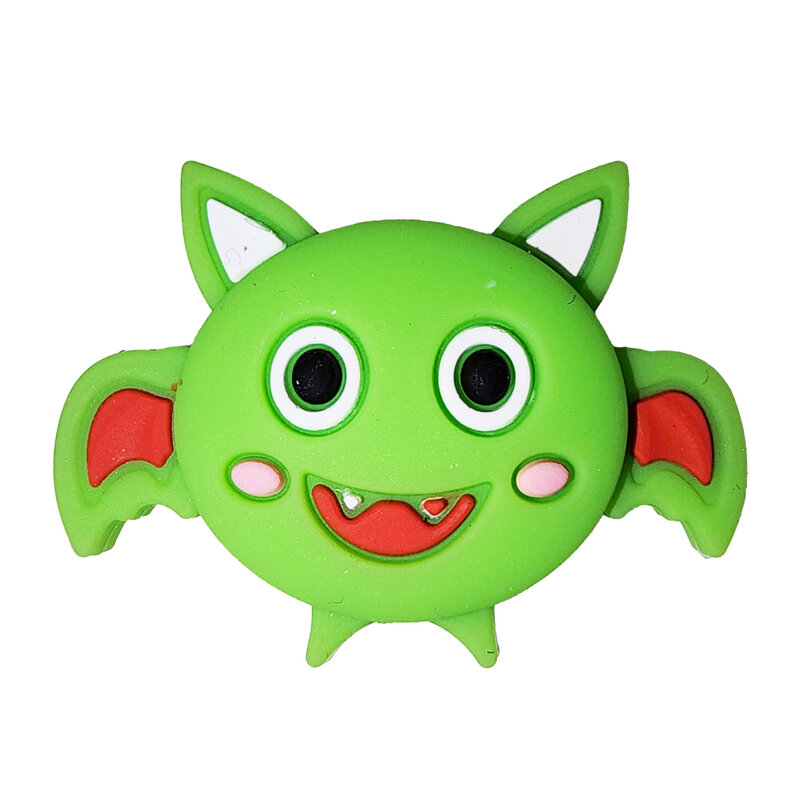 Silicone Bead Green Bat Silicone Charm 25x34mm